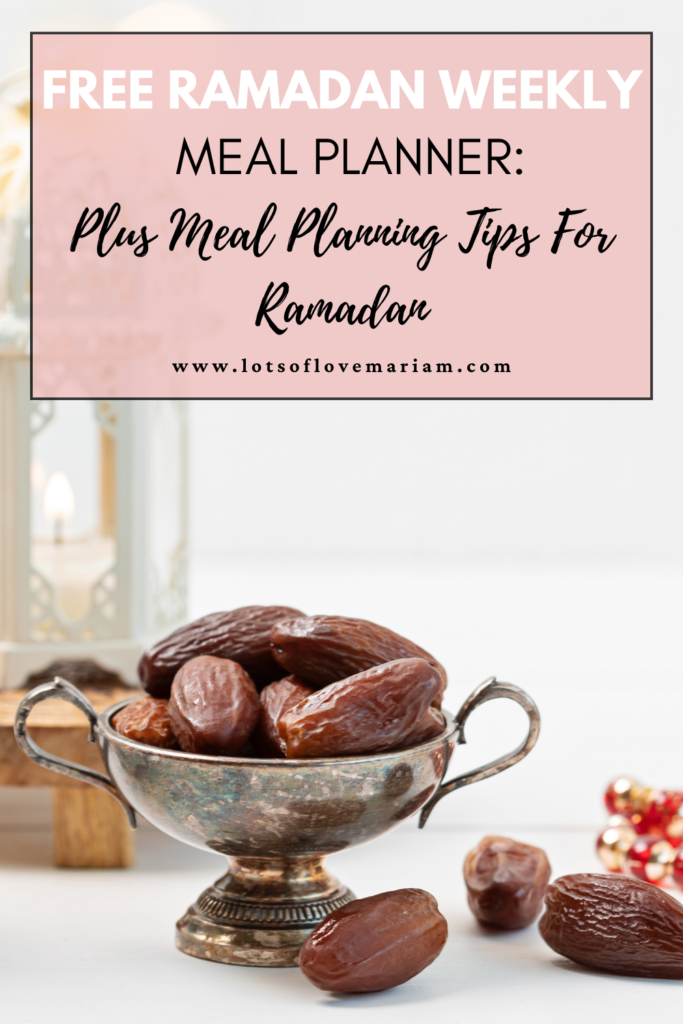 free printable ramadan meal planner