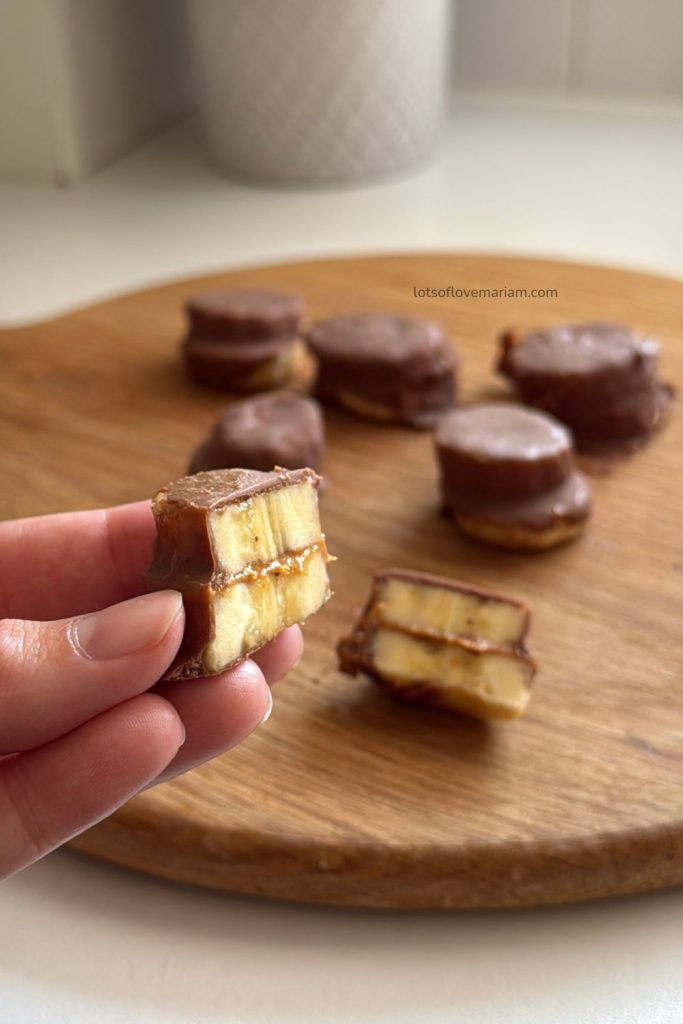 peanut butter chocolate banana bites