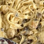 creamy chicken and mushroom tagliatelle