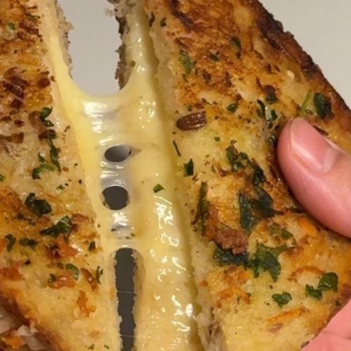 Best Garlic Bread Grilled Cheese Sandwich
