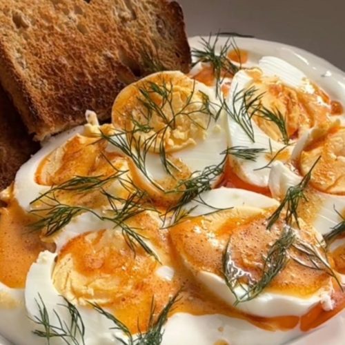 Easy Turkish Eggs (Cilbir) Recipe Using Boiled Eggs